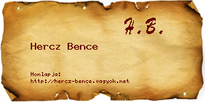 Hercz Bence névjegykártya